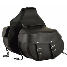 First Manufacturing FIBAG8006-Black-O/S-Vapour Black One Size Vapour Genuine Leather Motorcycle Bag - B007NGZ0MC